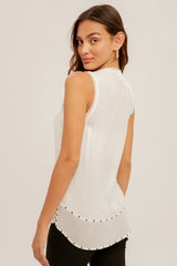 Chiffon Studded Tank
