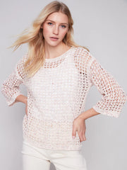 Multicolor Tape Yarn Fishnet Top